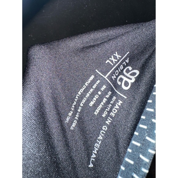 Albion High Waisted Ruched 2 piece Set Black Dashed Print Size XXL Swimsuit - Picture 11 of 12